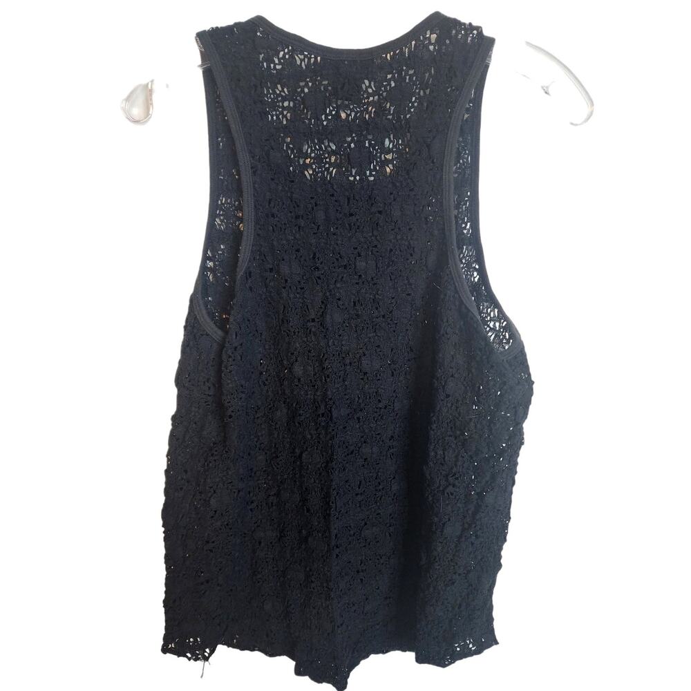 Lucky Brand Open Knit Crochet Tank, Large - Picture 4 of 5